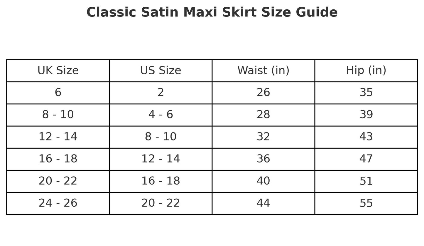 Tall Classic Satin Maxi Skirt