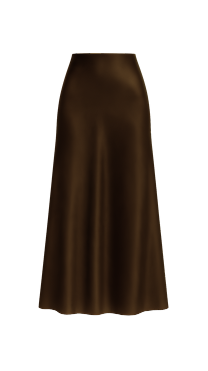 Tall Classic Satin Maxi Skirt  - Midnight Edit