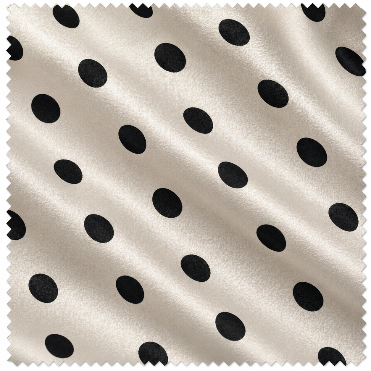 Tall Polka Dot Satin Maxi Skirt - Black Dots on Cream