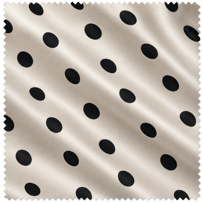 Tall Polka Dot Satin Maxi Skirt - Black Dots on Cream