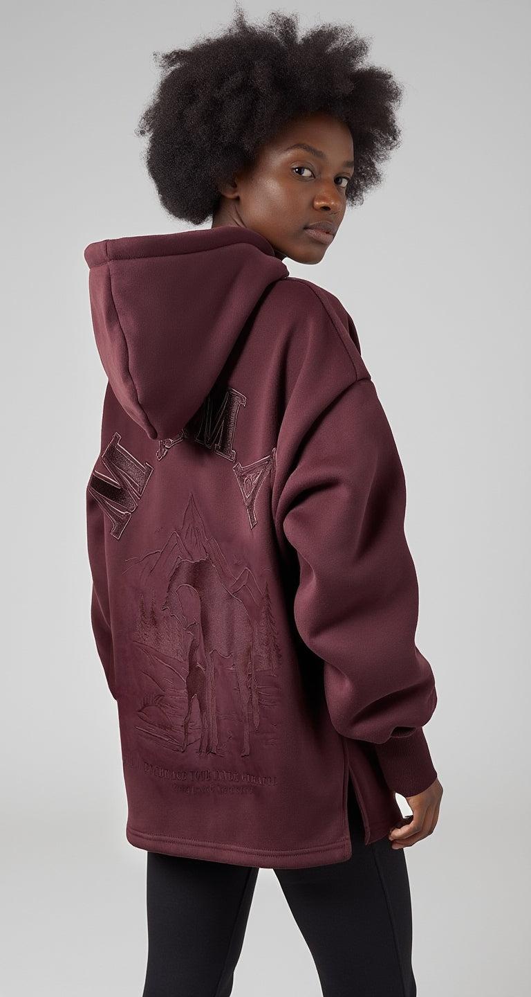 Raffe Mama Hoodie - Merlot Mama