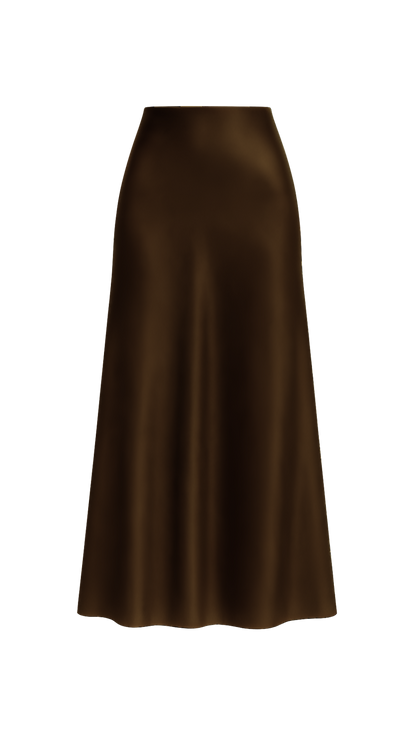 Tall Classic Satin Maxi Skirt  - Midnight Edit