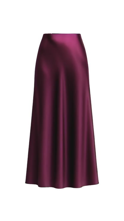 Tall Classic Satin Maxi Skirt  - Midnight Edit